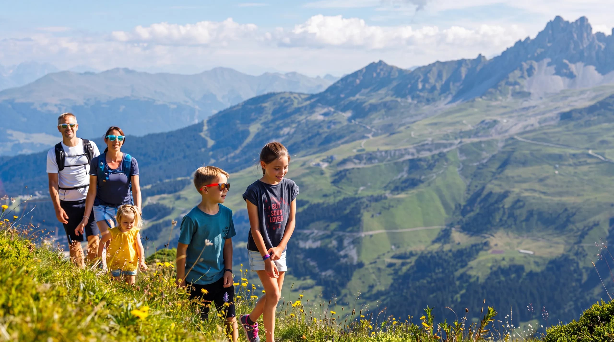 Randonneur sur les sentiers depuis Les Allues vers la montagne