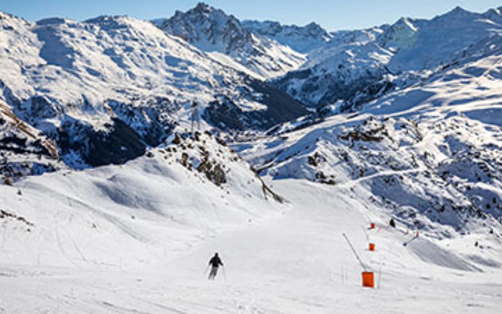 Pistes du secteur Roc de Fer vues depuis le plateau de Méribel